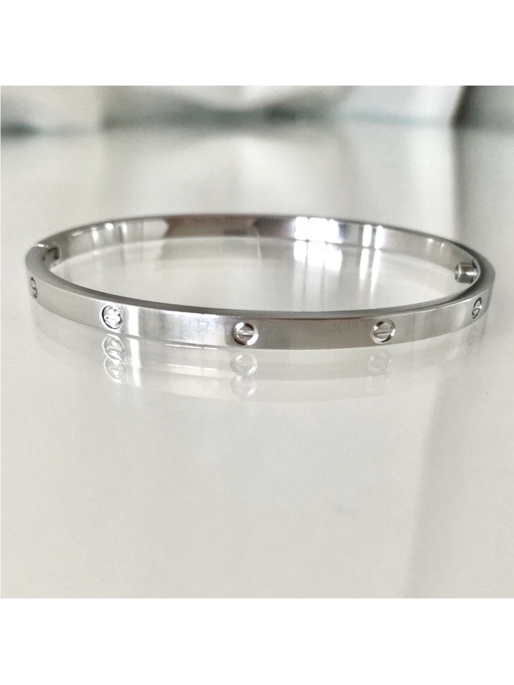 Generic Thin Silver Screw Cuff Bangle Bracelet with Screwdriver